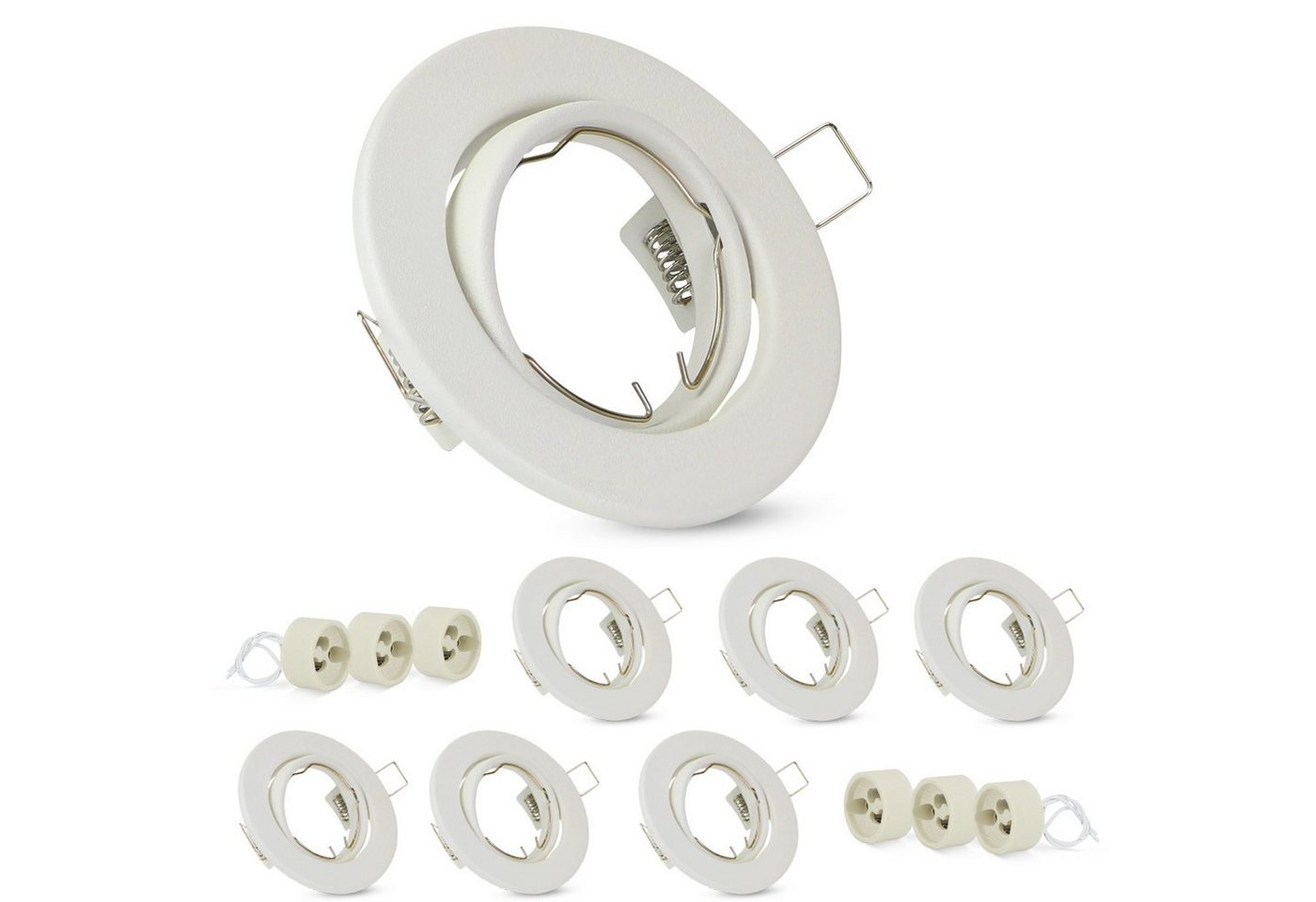 ZMH LED Einbaustrahler 6er mit GU10 Fassungen 30° Spot LED Halogen, ohne Leuchtmittel von ZMH