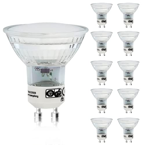 ZMH GU10 LED-Lampen Warmweiß - 4W 3000K Glühbirnen 320LM (40W Halogenstrahler-Äquivalent) Spotlight 2 pin Energiespar-Downlight Decke 120° Abstrahlwinkel - nicht dimmbar,10er Pack von ZMH