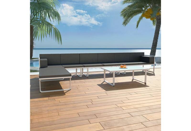 ZMH Garten-Essgruppe 5-tlg. Garten-Lounge-Set Textilene Aluminium Schwarz von ZMH