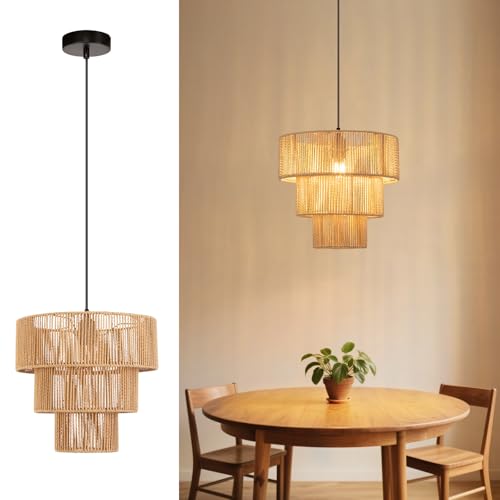 ZMH Hängelampe Esstisch Pendelleuchte Wohnzimmer: Rattan Boho Hängeleuchte Schlafzimmer Ø35cm Esstischlampe Hängend 1-flammig Esszimmerlampe E27 Pendellampe für Küche Flur Bar Resturant ZMH Hängelampe Esstisch Pendelleuchte Wohnzimmer: Rattan Boho Hängeleuchte Schlafzimmer Ø35cm Esstischlampe Hängend 1-flammig Esszimmerlampe E27 Pendellampe für Küche Flur Bar Resturant von ZMH