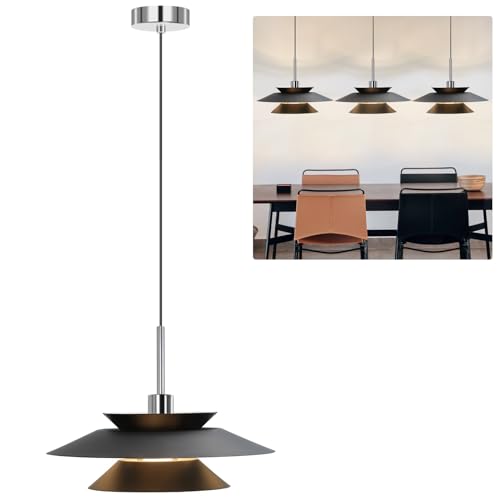 ZMH Hängelampe Schwarz Pendelleuchte Esstisch Modern Pendelleuchte Metall E14 Esszimmerlampe 1 Flammig Höhenverstellbar Esstischlampe für Esszimmer Küche schlafzimmer Wohnzimmer von ZMH