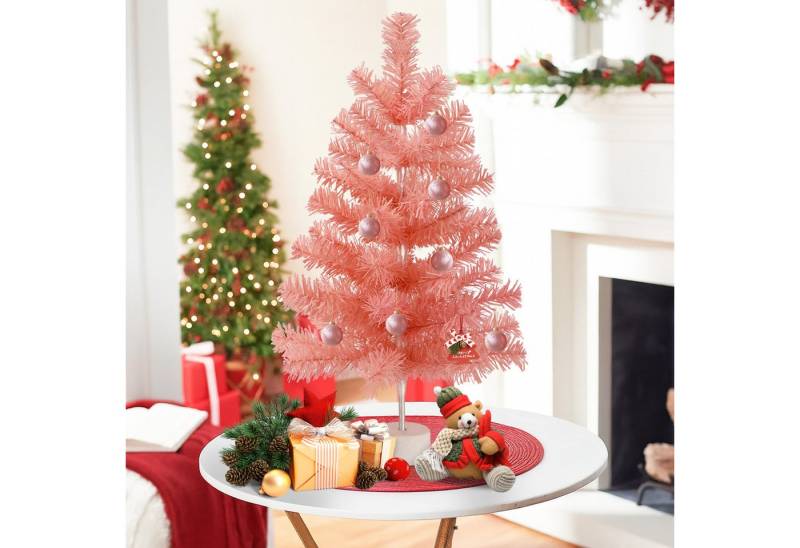 ZMH Künstlicher Weihnachtsbaum 60CM PVC Weihnachtsbäume Wohnzirmmer Rosa 30*30*60cm von ZMH