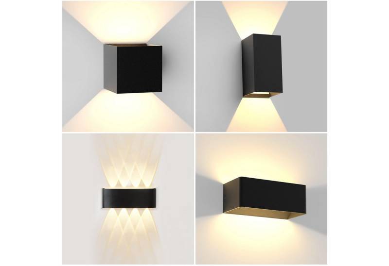 ZMH LED Außen-Wandleuchte Modern Up Down Außen-Wandleuchte Schlafzimmer Flur, LED fest integriert, Warmweiß, für Hauswand Garten Flur von ZMH