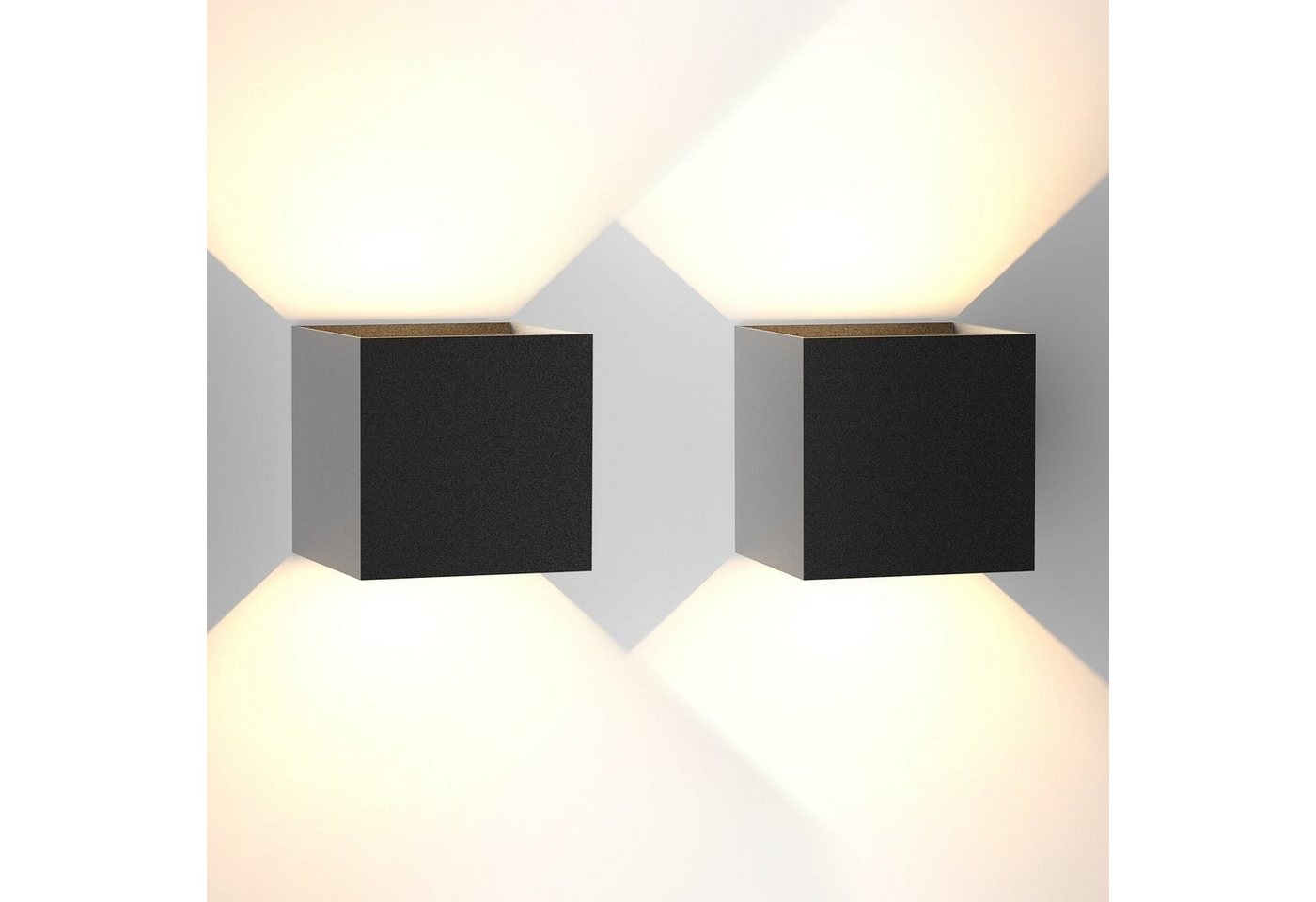 ZMH LED Außen-Wandleuchte Modern Up Down Außen-Wandleuchte Schlafzimmer Flur, LED fest integriert, Warmweiß von ZMH