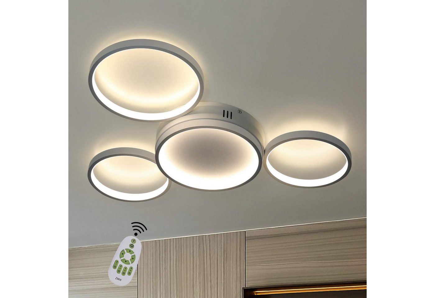 ZMH LED Deckenleuchte 3//4 Flammig Ring Fernbedienung Schlafzimmer, dimmbar, LED fest integriert ZMH LED Deckenleuchte 3//4 Flammig Ring Fernbedienung Schlafzimmer, dimmbar, LED fest integriert von ZMH
