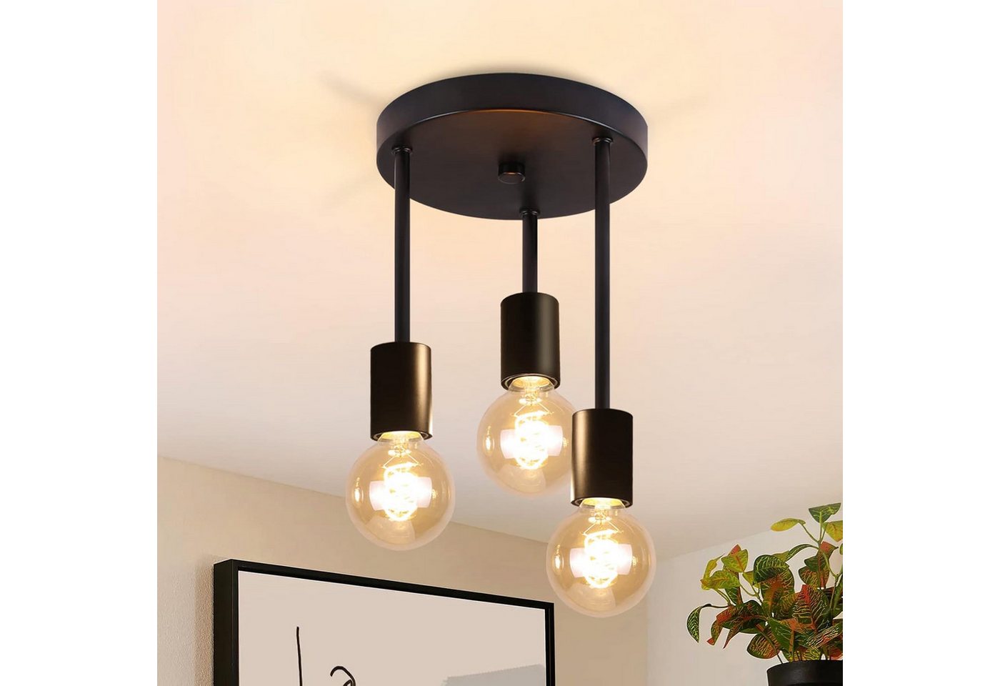 ZMH LED Deckenleuchte 3/6 Flammig Deckenstrahler Vintage E27 Schwarz-Gold Schlafzimmer, mit 3 Spots Kronleuchter, LED fest integriert, Modern Deckenspots für Esszimmer Küche ZMH LED Deckenleuchte 3/6 Flammig Deckenstrahler Vintage E27 Schwarz-Gold Schlafzimmer, mit 3 Spots Kronleuchter, LED fest integriert, Modern Deckenspots für Esszimmer Küche von ZMH