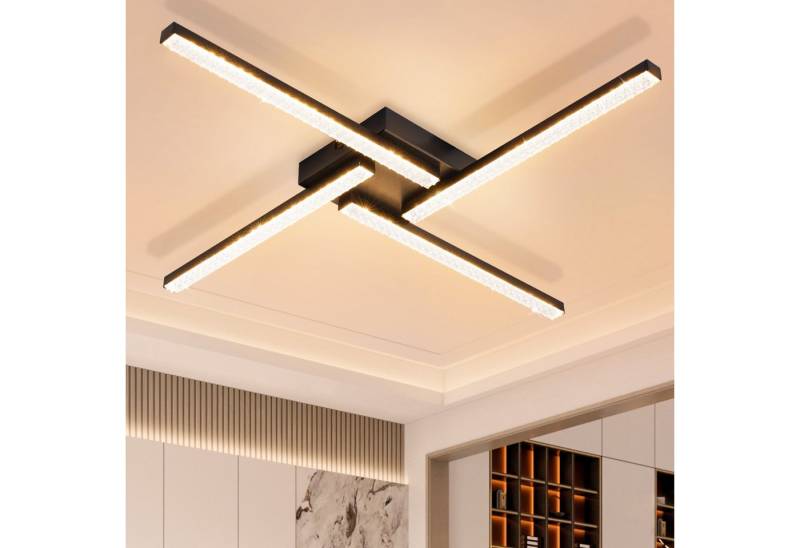 ZMH LED Deckenleuchte 4 Flammig 20W Schlafzimmerlampe Kristall Warmweiß für Wohnzimmer Flur, Energie Sparen Augenschutz, LED fest integriert, 3000k, Energie Sparen & Augenschutz Breite Anwendung Flur Küche von ZMH