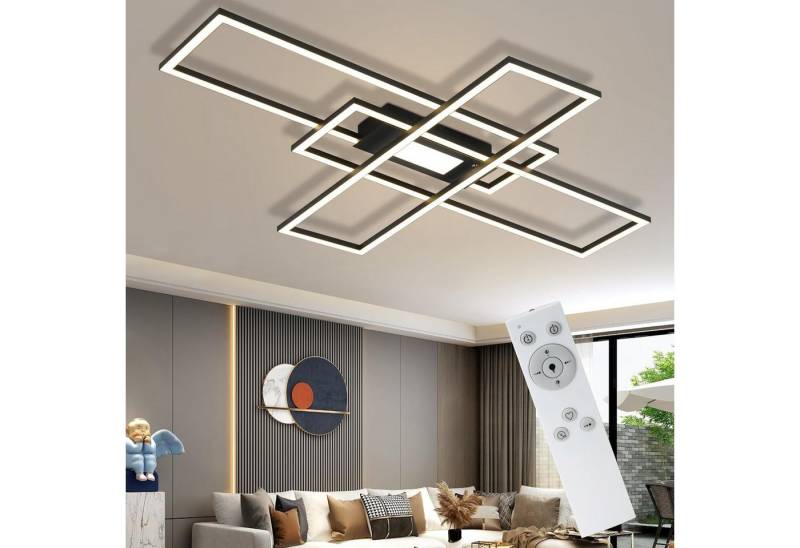 ZMH LED Deckenleuchte Wohnzimmer 50W 3 Rahmen Deckenlampe mit Fernbedienung Modern Flur, Augenschutz, Einfache Installtion, LED fest integriert, 3000-6500K, Schlafzimmerlampe Schlafzimmer Deckenbeleuchtung von ZMH