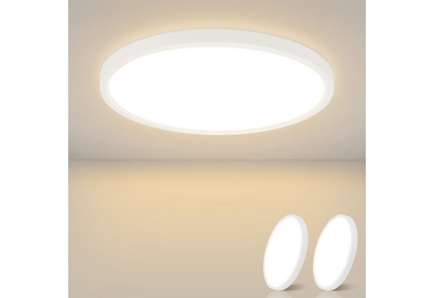 ZMH LED Deckenleuchte Küchenlampe für Bad Flur Balkon Schlafzimmer Whonzimmer, LED fest integriert, Warmweiß von ZMH