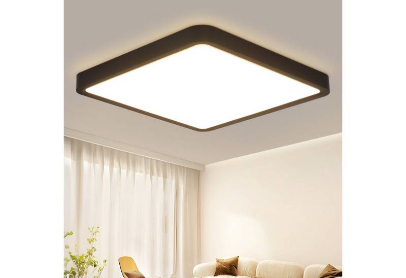 ZMH LED Deckenleuchte - 23W Flach Schwarz 23cm Warmweiß Schlafzimmer, Flimmerfrei, LED fest integriert, 3000k, Nicht Dimmbar von ZMH