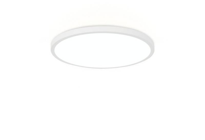 ZMH LED Deckenleuchte Wohnzimmer Rund Schwarz/Weiß Dekcenlampe IP44 Flach Küchenlampe, Augenschutz, LED fest integriert, 6500K, Ø30cm Kellerlampe Wohnzimmer Bad Büro küche Einfach Installtion von ZMH