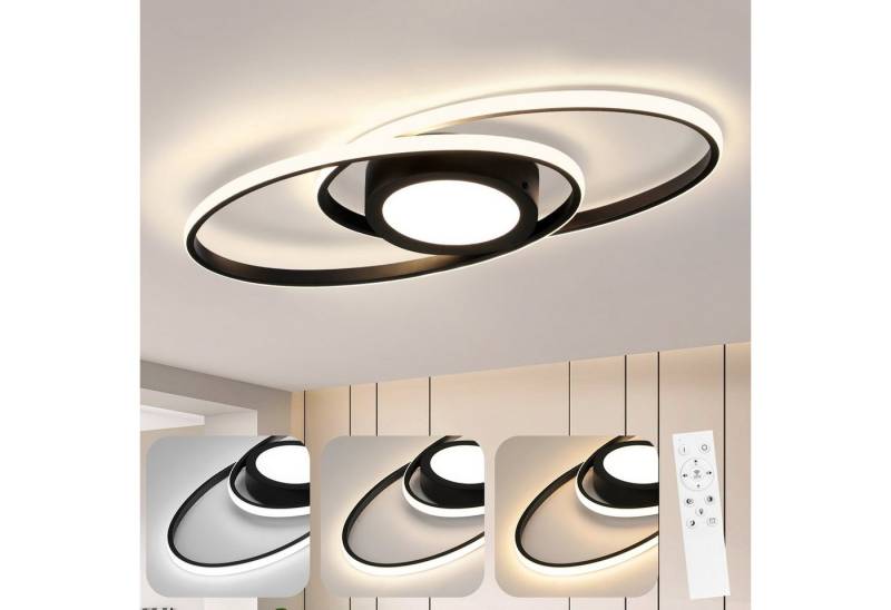 ZMH LED Deckenleuchte Wohnzimmer Deckenlampe Dimmbar mit Fernbedienung Modern 48W Flur, NachtlichtTiming, LED fest integriert, 3000-6500k, Augenschutz von ZMH