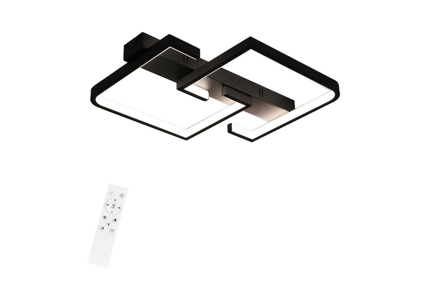 ZMH LED Deckenleuchte Deckenlampe Modern für Schlafzimmer Flur, Hochwertige Lampenperlen, LED fest integriert, 3000-6500k, Schwarz von ZMH