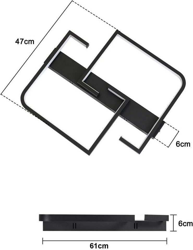 ZMH LED Deckenleuchte Deckenlampe Modern für Schlafzimmer Flur, Hochwertige Lampenperlen, LED fest integriert, 3000-6500k, LED fest integriert ZMH LED Deckenleuchte Deckenlampe Modern für Schlafzimmer Flur, Hochwertige Lampenperlen, LED fest integriert, 3000-6500k, LED fest integriert von ZMH