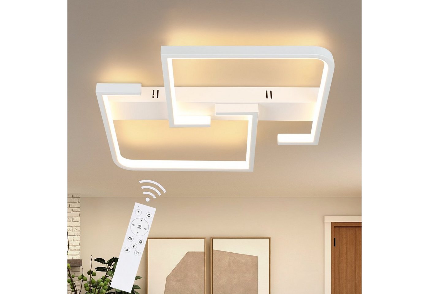 ZMH LED Deckenleuchte Deckenlampe Modern für Schlafzimmer Flur, Hochwertige Lampenperlen, LED fest integriert, 3000-6500k, Weiß von ZMH