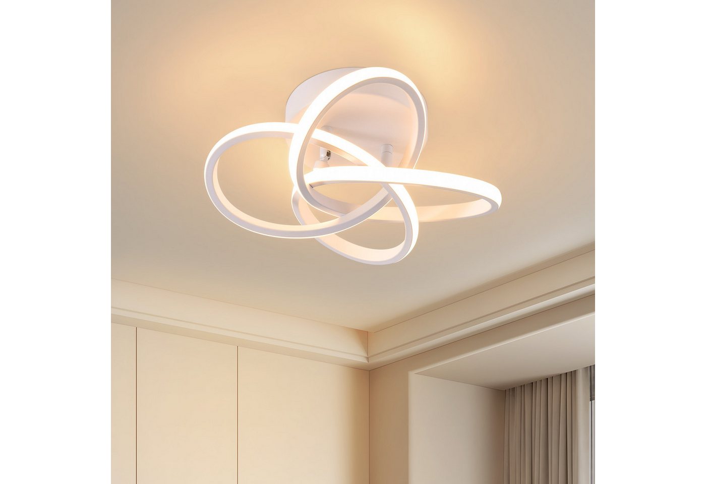 ZMH LED Deckenleuchte Deckenlampe Schlafzimmerlampe Modern Blume, 28W, LED fest integriert von ZMH