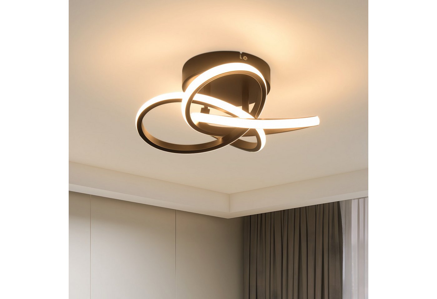 ZMH LED Deckenleuchte Deckenlampe Schlafzimmerlampe Modern Blume, 28W, LED fest integriert von ZMH