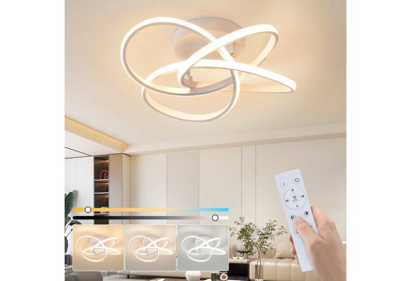 ZMH LED Deckenleuchte Deckenlampe Schlafzimmerlampe Modern Blume, 46W, LED fest integriert von ZMH