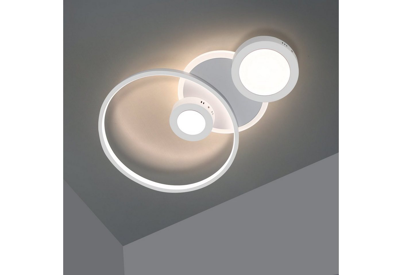 ZMH LED Deckenleuchte dimmbar 50W Ringoptik Milchstraße Design weiß, LED fest integriert, Dimmbar ZMH LED Deckenleuchte dimmbar 50W Ringoptik Milchstraße Design weiß, LED fest integriert, Dimmbar von ZMH
