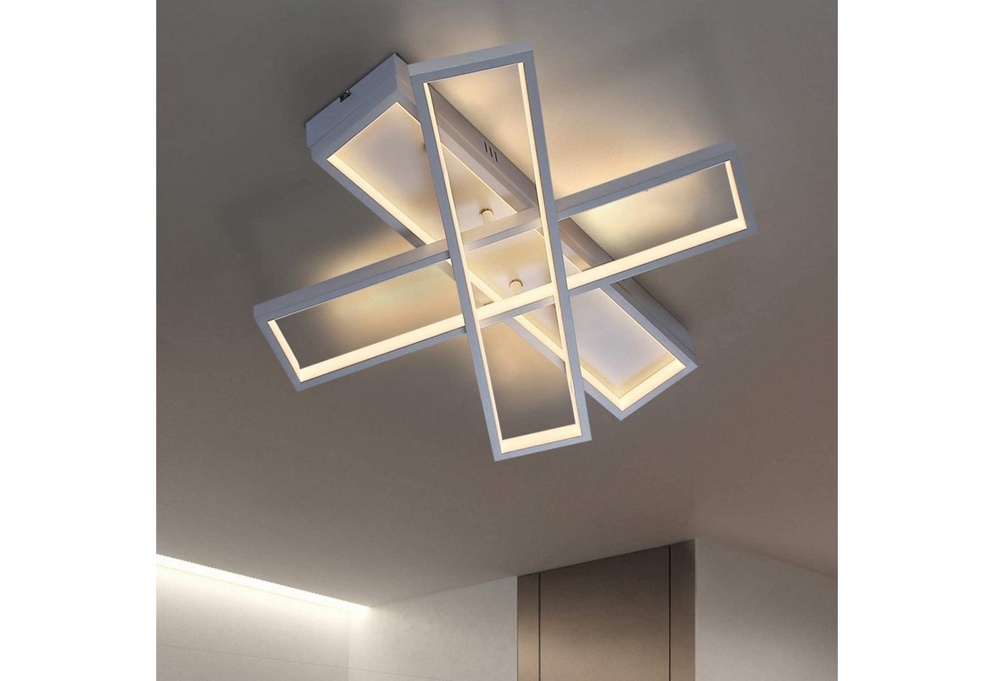 ZMH LED Deckenleuchte Dimmbar Innen Kronleuchter für Wohnzimmer Büro Küche, LED fest integriert, Dimmbar von ZMH