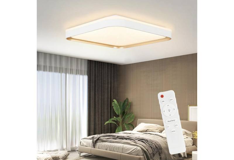 ZMH LED Deckenleuchte Wohnzimmer Ø30CM Dimmbar mit Fernbedienung Modern Deckenlampe Flur, Augenschutz,Einfache Installation, LED fest integriert, 3000-6500K, Eckig LED Deckenleuchte von ZMH