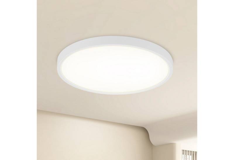ZMH LED Deckenleuchte Flach Schwarz// Weiß Ø18//30 cm Rund Küchenlampe Schlafzimmer, Augenshutz, LED fest integriert, 4000K, Modern Schlafzimmerlampe von ZMH