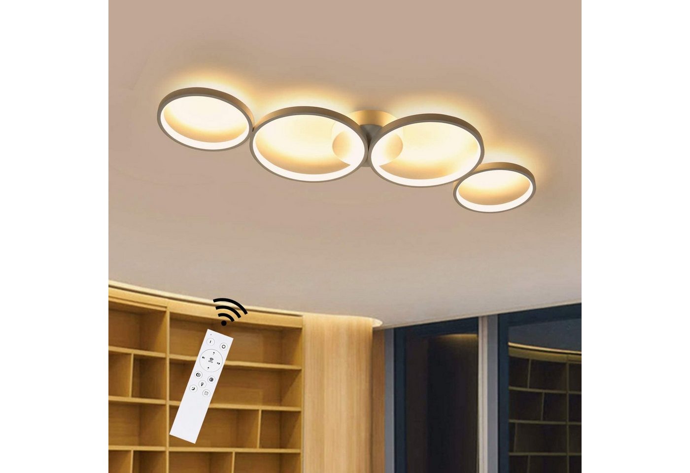 ZMH LED Deckenleuchte LED Deckenlampe dimmbar Designlampe, LED fest integriert von ZMH