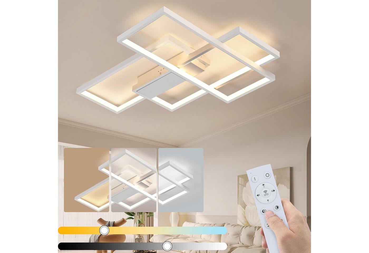 ZMH LED Deckenleuchte LED Deckenleuchte Modern Geometrisch Wandlampe Multifunktional, dimmbar, LED fest integriert ZMH LED Deckenleuchte LED Deckenleuchte Modern Geometrisch Wandlampe Multifunktional, dimmbar, LED fest integriert von ZMH
