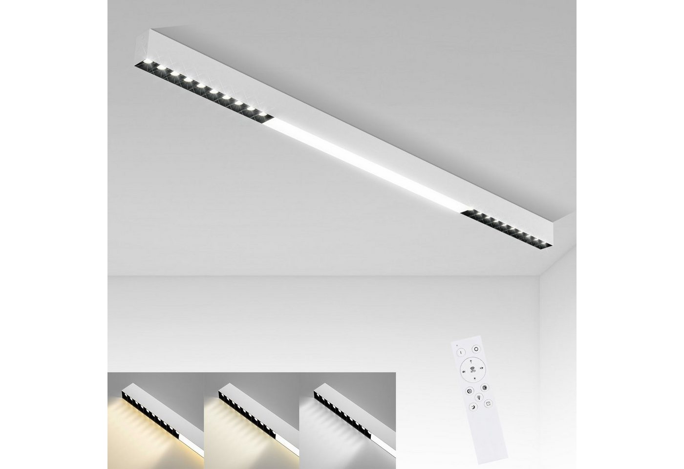 ZMH LED Deckenleuchte Modern 53cm 80cm 107cm für Schlafzimmer Arbeitzimmer, Tageslichtweiß, Weiß von ZMH