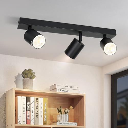 ZMH LED Deckenleuchte Schwarz Deckenstrahler: GU10 Deckenlampe Spots 3 Flammig 350°Schwenkbar Deckenspots Modern Flurlampe Industrial Wandstrahler für Wohnzimmer Schlafzimmer Küche Ohne Leuchtmittel ZMH LED Deckenleuchte Schwarz Deckenstrahler: GU10 Deckenlampe Spots 3 Flammig 350°Schwenkbar Deckenspots Modern Flurlampe Industrial Wandstrahler für Wohnzimmer Schlafzimmer Küche Ohne Leuchtmittel von ZMH