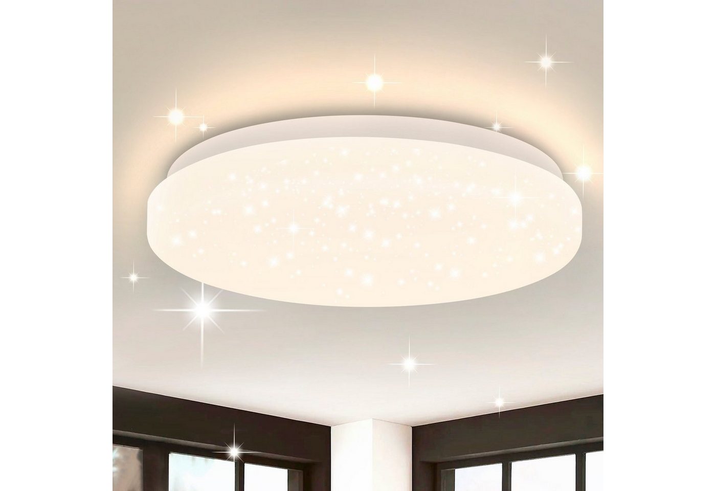 ZMH LED Deckenleuchte Sternenhimmel klein flach Schlafzimmerlampe Modern, LED fest integriert, 3000K von ZMH
