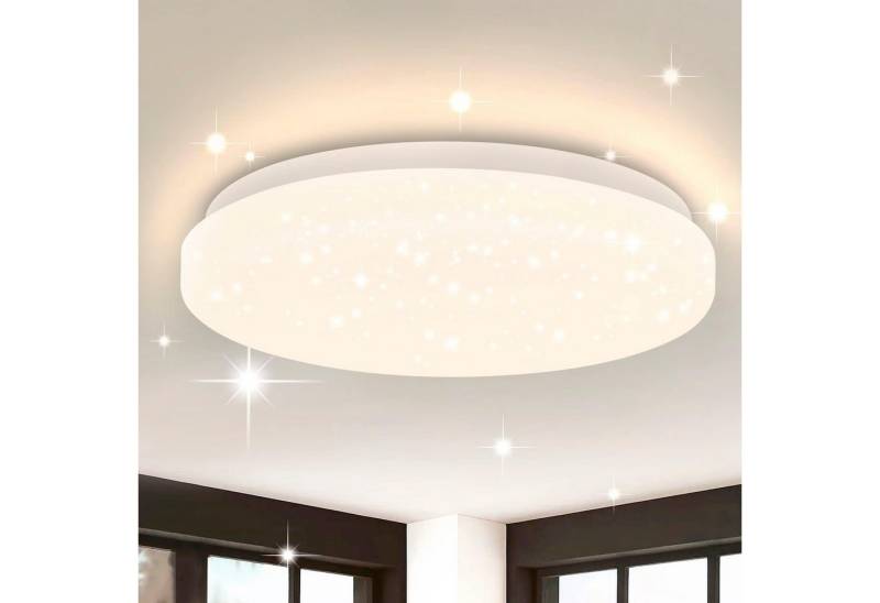 ZMH LED Deckenleuchte Wohnzimmer Modern 21CM Sternenhimmel Flurlampe für Schlafzimmer, Augenschutz, LED fest integriert, 3000K, Kinderzimmer Deckenbeleuchtung Küchenlampe Eckig Flurlampe von ZMH