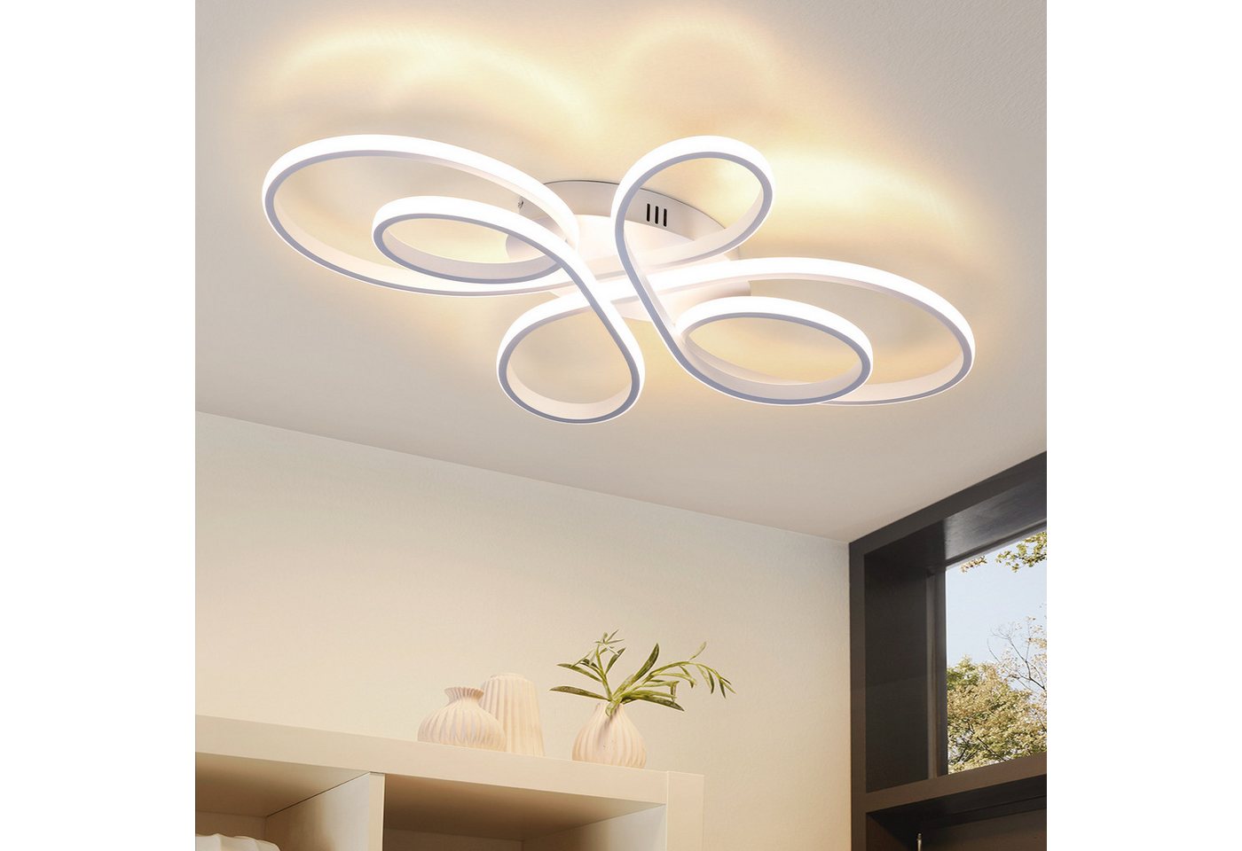 ZMH LED Deckenleuchte Whonzimmer Modern Dimmbar mit Fernbedienung Schmetterlingforming Flur, Hochwertige Material, LED fest integriert, 3000-6000k, Design Deckenbeleuchtung Groß für Esszimmer Büro Küche ZMH LED Deckenleuchte Whonzimmer Modern Dimmbar mit Fernbedienung Schmetterlingforming Flur, Hochwertige Material, LED fest integriert, 3000-6000k, Design Deckenbeleuchtung Groß für Esszimmer Büro Küche von ZMH