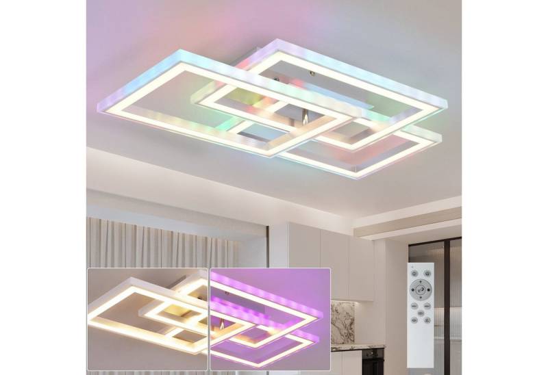 ZMH LED Deckenleuchte Whonzimmer Schlafzimmerlampe Dimmbar mit Fernbedienung RGB, LED fest integriert, RGB von ZMH