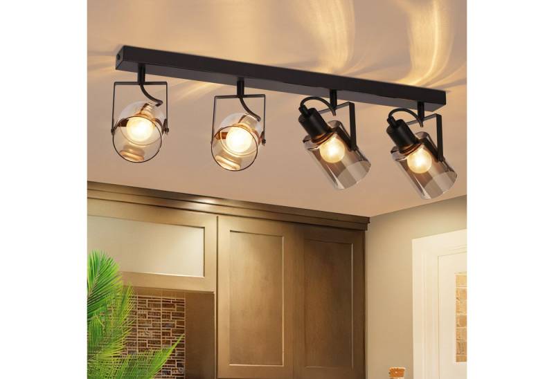 ZMH LED Deckenleuchte Whonzimmer Schwarz-Rauchgrau Glas Deckenlampe E14 Schwenkbar 350°, Austauschbare Lichtquelle, ohne Leuchtmittel ZMH LED Deckenleuchte Whonzimmer Schwarz-Rauchgrau Glas Deckenlampe E14 Schwenkbar 350°, Austauschbare Lichtquelle, ohne Leuchtmittel von ZMH