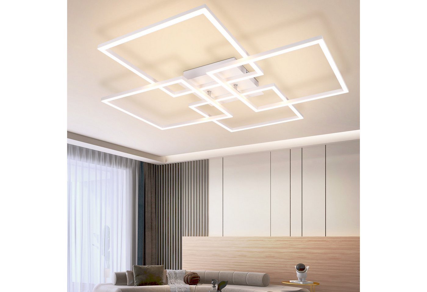 ZMH LED Deckenleuchte Wohnzimmer 2/4 Rahmen Deckenlampe Modern 32W 3000K Schlafzimmer, Augenschutz, Einfache Installtion, LED fest integriert ZMH LED Deckenleuchte Wohnzimmer 2/4 Rahmen Deckenlampe Modern 32W 3000K Schlafzimmer, Augenschutz, Einfache Installtion, LED fest integriert von ZMH