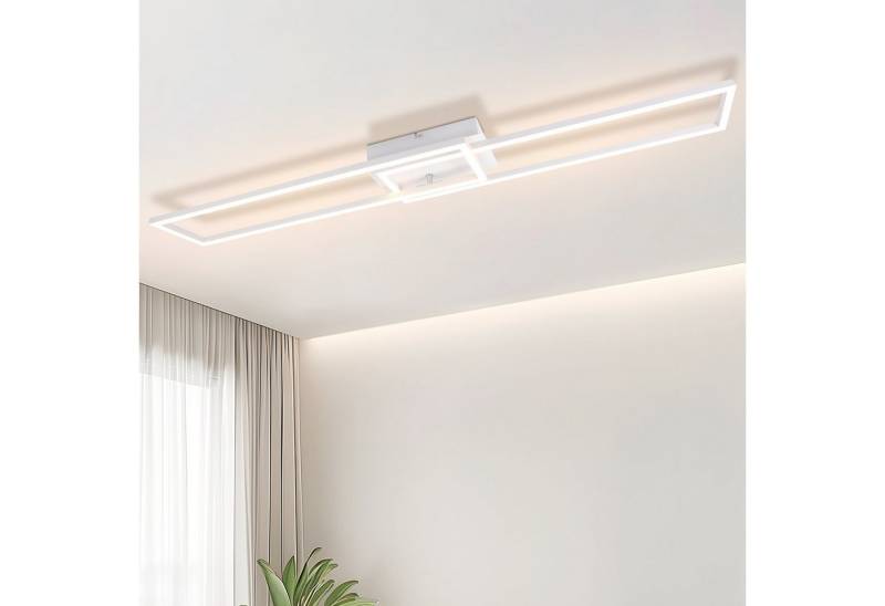 ZMH LED Deckenleuchte Wohnzimmer 2 Rahmen Modern 3000K Schwarz/Weiß 32W Deckenlampe, Augenschutz, Einfache Installtion, Einstellbare Helligkeit, LED fest integriert, Warmweiß von ZMH