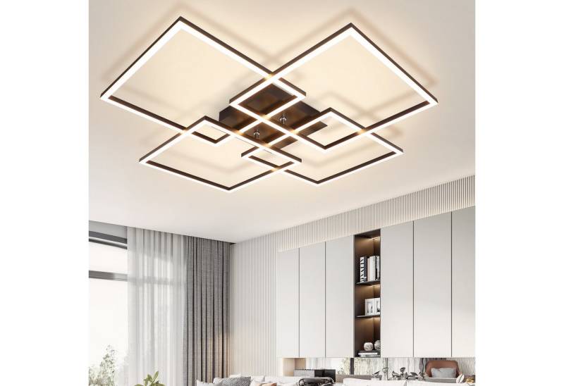 ZMH LED Deckenleuchte Wohnzimmer 4 Rahmen Deckenlampe Modern 32W 3000K Schlafzimmer, Augenschutz, Einfache Installtion, Einstellbare Helligkeit, LED fest integriert, Küchenlampe Esszimmerlampe Rechteckig für Schlafzimmer ZMH LED Deckenleuchte Wohnzimmer 4 Rahmen Deckenlampe Modern 32W 3000K Schlafzimmer, Augenschutz, Einfache Installtion, Einstellbare Helligkeit, LED fest integriert, Küchenlampe Esszimmerlampe Rechteckig für Schlafzimmer von ZMH