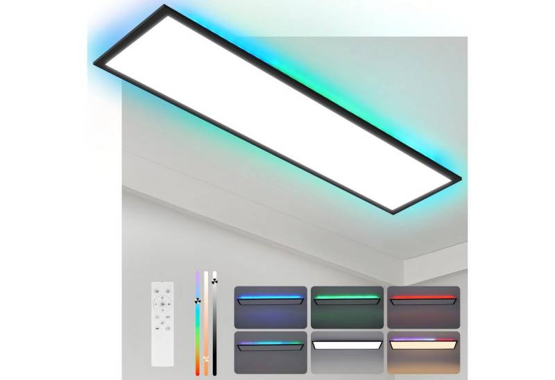 ZMH LED Deckenleuchte Wohnzimmer Deckenpanel Dimmbar Lang RGB Farbwechsel Werkstatt Flur, Backlight Augenschutz, Einfache Installtion, LED fest integriert, RGB ZMH LED Deckenleuchte Wohnzimmer Deckenpanel Dimmbar Lang RGB Farbwechsel Werkstatt Flur, Backlight Augenschutz, Einfache Installtion, LED fest integriert, RGB von ZMH