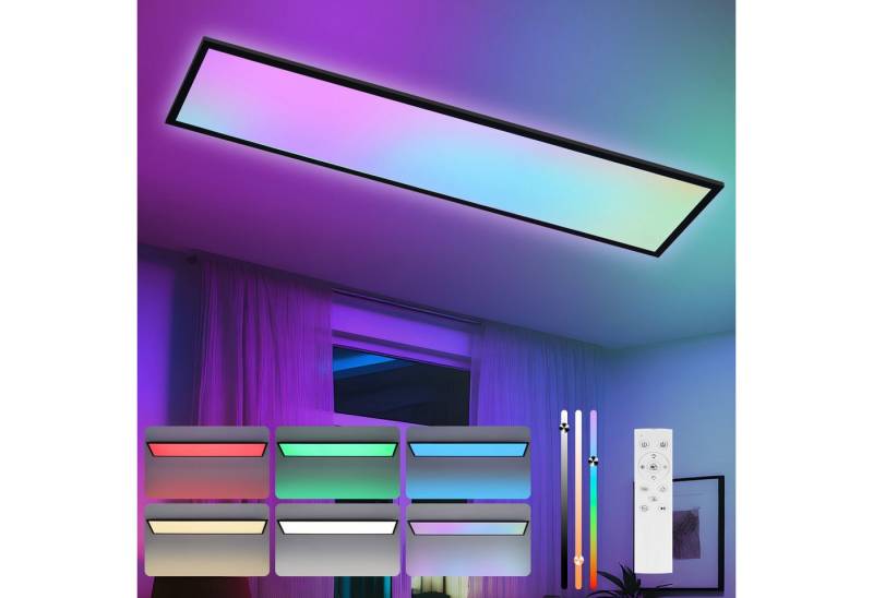 ZMH LED Deckenleuchte Wohnzimmer Deckenpanel Dimmbar Lang RGB Farbwechsel Werkstatt Flur, Backlight Augenschutz, Einfache Installtion, LED fest integriert, RGB ZMH LED Deckenleuchte Wohnzimmer Deckenpanel Dimmbar Lang RGB Farbwechsel Werkstatt Flur, Backlight Augenschutz, Einfache Installtion, LED fest integriert, RGB von ZMH