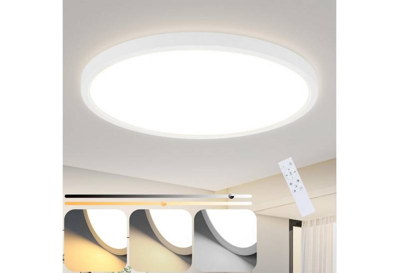 ZMH LED Deckenleuchte Wohnzimmer Deckenlampe Modern einfache Selbstmontage Flur, Hochwertige Design, LED fest integriert, 3000-6000K, Weiß Dimmbar ZMH LED Deckenleuchte Wohnzimmer Deckenlampe Modern einfache Selbstmontage Flur, Hochwertige Design, LED fest integriert, 3000-6000K, Weiß Dimmbar von ZMH