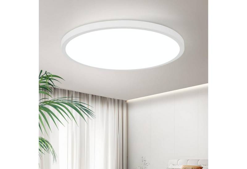ZMH LED Deckenleuchte Wohnzimmer IP44 Deckenlampe Modern einfache Selbstmontage Flur, Hochwertige Design, LED fest integriert, 6000K, Weiß Nicht Dimmbar von ZMH