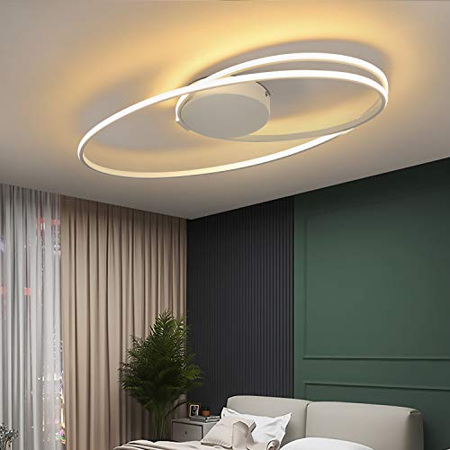 ZMH LED Deckenleuchte Wohnzimmer Modern Deckenlampe Weiß in Ring-Design 36W 3000K Warmweiß Innen Deckenbeleuchtung für Schlafzimmer Küche Esszimmer Büro Flur Balkon von ZMH