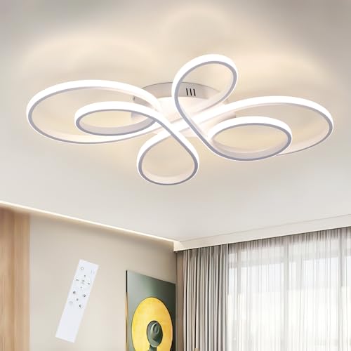 ZMH LED Deckenlampe Deckenleuchte Wohnzimmer - Wohnzimmerlampe Weiß Modern Design 65W Dimmbar mit Fernbedienung in Schmetterlingforming Deckenbeleuchtung für Schlafzimmer Esszimmer Arbeitszimmer ZMH LED Deckenlampe Deckenleuchte Wohnzimmer - Wohnzimmerlampe Weiß Modern Design 65W Dimmbar mit Fernbedienung in Schmetterlingforming Deckenbeleuchtung für Schlafzimmer Esszimmer Arbeitszimmer von ZMH