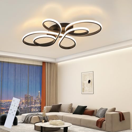 ZMH Deckenlampe LED Deckenleuchte Wohnzimmer - Schwarz 65W Wohnzimmerlampe Dimmbar mit Fernbedienung in Schmetterlingforming Modern Design Deckenbeleuchtung für Schlafzimmer Esszimmer Arbeitszimmer ZMH Deckenlampe LED Deckenleuchte Wohnzimmer - Schwarz 65W Wohnzimmerlampe Dimmbar mit Fernbedienung in Schmetterlingforming Modern Design Deckenbeleuchtung für Schlafzimmer Esszimmer Arbeitszimmer von ZMH