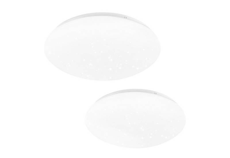 ZMH LED Deckenleuchte Wohnzimmer Ø16.5CM Rund 5W Küchenlampe 3000/4000/6500K Flur, Augenschutz, LED fest integriert, Warmweiß, Sternen-Design Schlafzimmerlampe Küche Büro von ZMH