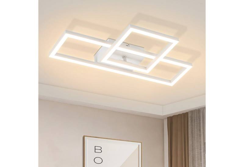 ZMH LED Deckenleuchte Wohnzimmer- Schwarz/Weiß 2 Rahmen 3000K Deckenlampe für Flur Küche, Augenschutz, Einfache Installtion, LED fest integriert, Warmweiß von ZMH