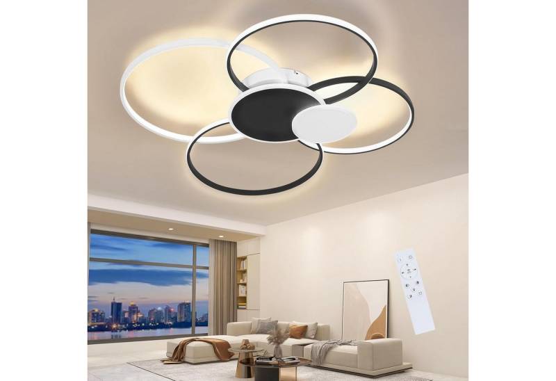 ZMH LED Deckenleuchte Modern 6 Ring Design Deckenlampe Wohnzimmer Schlafzimmer 72W, Dimmbar, LED fest integriert, 3000-6500K von ZMH