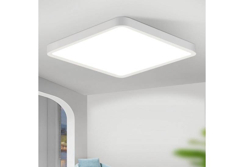 ZMH LED Deckenleuchte Wohnzimmer 23CM Schwarz/Weiß Deckenlampe 6500K Eckig für Küche Flur, Augenschutz, Einfache Installtion, LED fest integriert, 6500K, 18W Modern Flurlampe Deckenbeleuchtung Schlafzimmer von ZMH