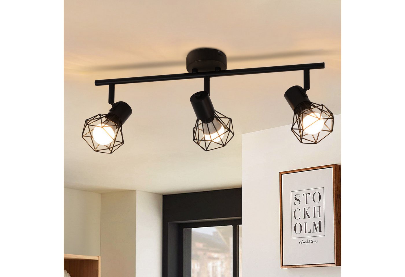 ZMH LED Deckenstrahler 3 Flammig Deckenspots - Weiß/Schwarz Retro Deckenlampe 350°, Einfache Installation, ohne Leuchtmittel, 42.5CM Schwarz Deckenspot für Wohnzimmer Flur Treppenhaus ZMH LED Deckenstrahler 3 Flammig Deckenspots - Weiß/Schwarz Retro Deckenlampe 350°, Einfache Installation, ohne Leuchtmittel, 42.5CM Schwarz Deckenspot für Wohnzimmer Flur Treppenhaus von ZMH